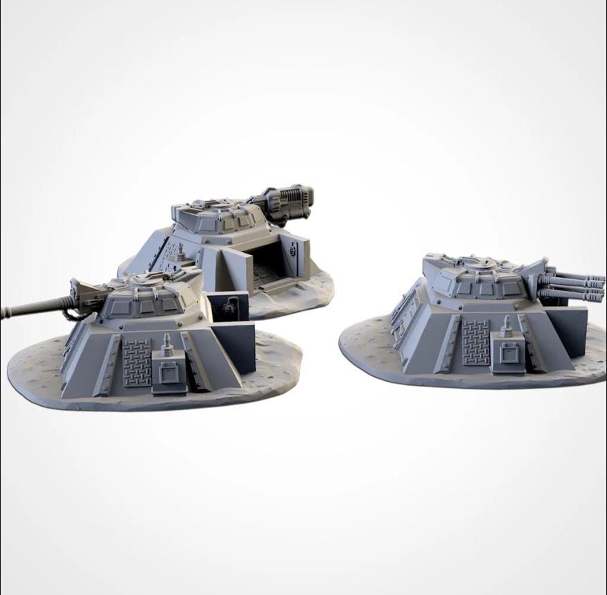 Modular ARMED BUNKERS GW Txarli Factory Imperial Building modular Cityscape Set, Perfect for Tabletop Wargames