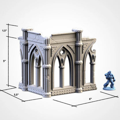 Modular CATHEDRAL RUINS Txarli Factory Imperial Building Terrain Cityscape Set, Perfect for Tabletop Wargames