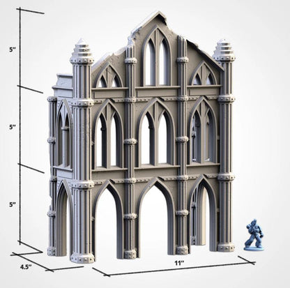 Modular CATHEDRAL RUINS Txarli Factory Imperial Building Terrain Cityscape Set, Perfect for Tabletop Wargames