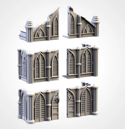Modular CATHEDRAL RUINS Txarli Factory Imperial Building Terrain Cityscape Set, Perfect for Tabletop Wargames