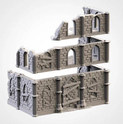 Modular TEMPLE RUINS Txarli Factory Imperial Building Terrain Cityscape Set, Perfect for Tabletop Wargames