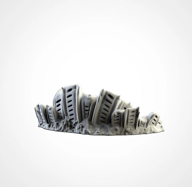 Modular ALIEN TERRAIN Txarli Factory Infected Tyranid Building Terrain Cityscape Set, Perfect for Tabletop Wargames