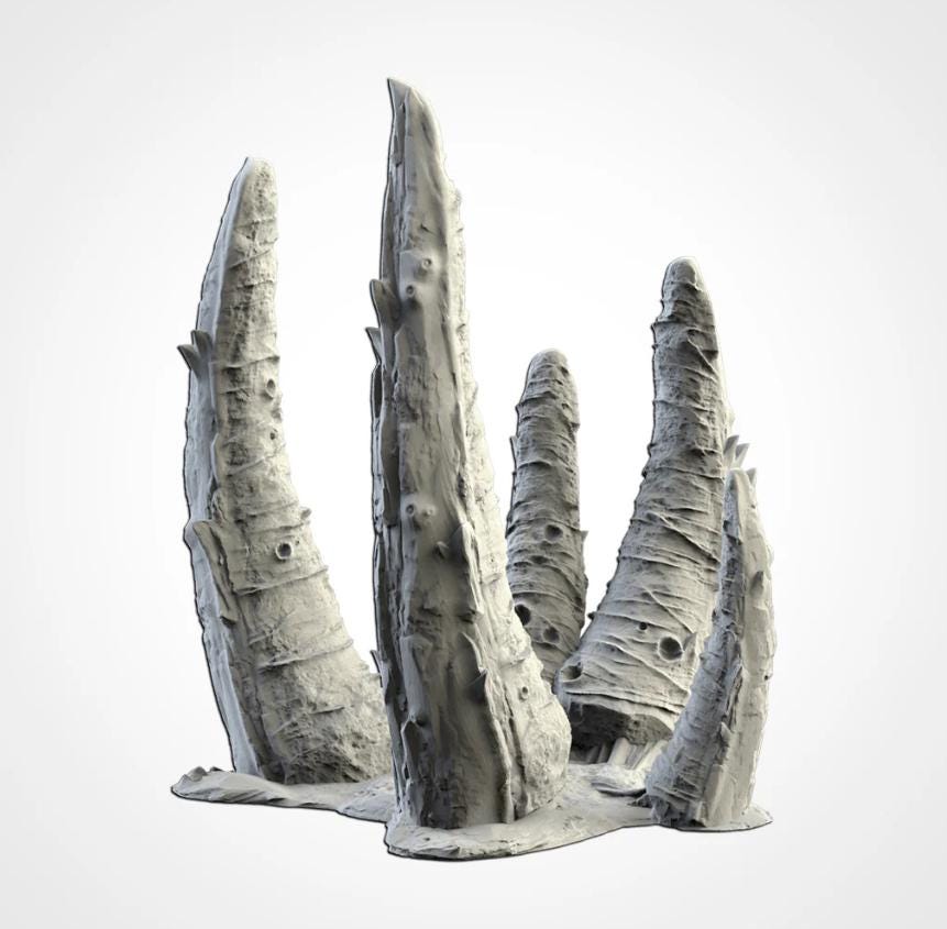 Modular ALIEN TERRAIN Txarli Factory Infected Tyranid Building Terrain Cityscape Set, Perfect for Tabletop Wargames