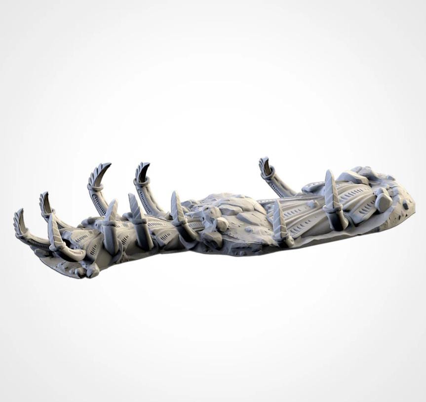 Modular ALIEN TERRAIN Txarli Factory Infected Tyranid Building Terrain Cityscape Set, Perfect for Tabletop Wargames