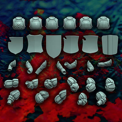 Imperial Landsknecht Handweapon and Shield Miniatures, Weapon Conversions Fantasy by Reptilian Overlords, perfect for Fantasy Wargames