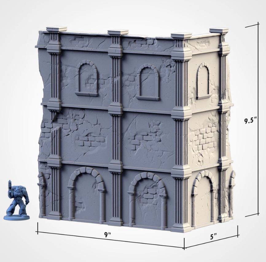 Modular CITY RUINS WTC set Txarli Factory Ruined 40k Building Terrain Cityscape Set, Perfect for Tabletop Wargames