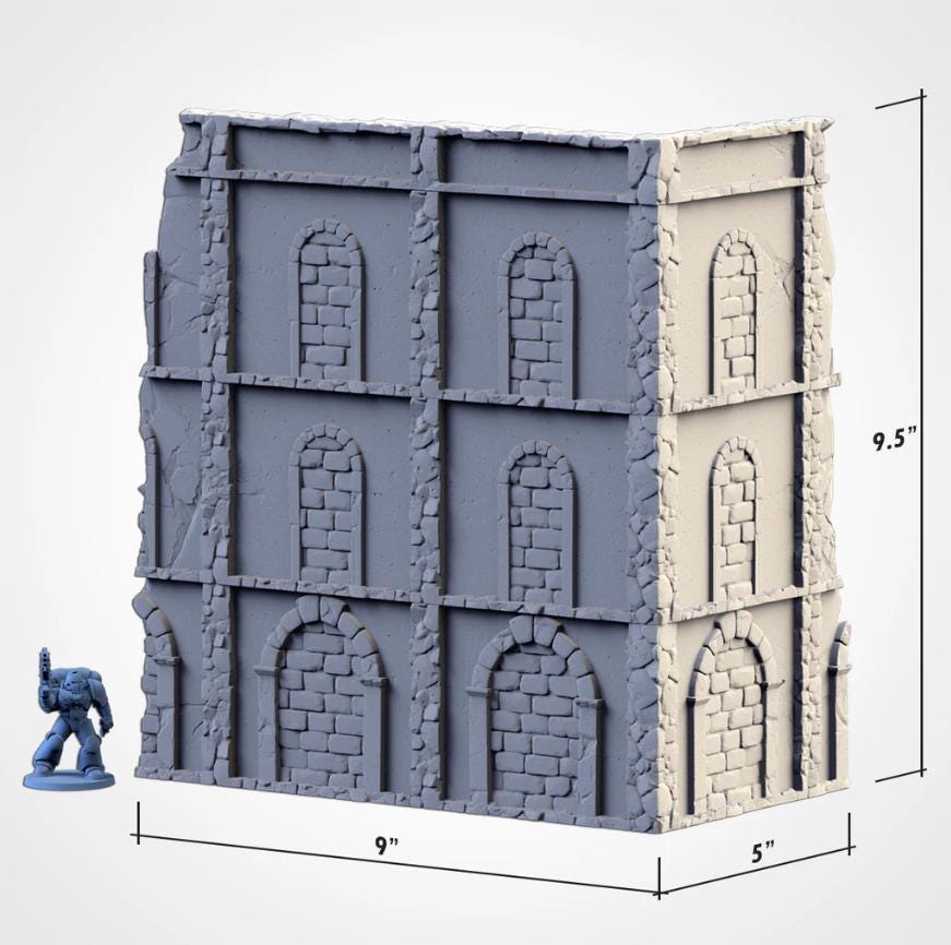 Modular CITY RUINS WTC set Txarli Factory Ruined 40k Building Terrain Cityscape Set, Perfect for Tabletop Wargames