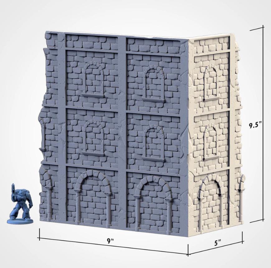 Modular CITY RUINS WTC set Txarli Factory Ruined 40k Building Terrain Cityscape Set, Perfect for Tabletop Wargames