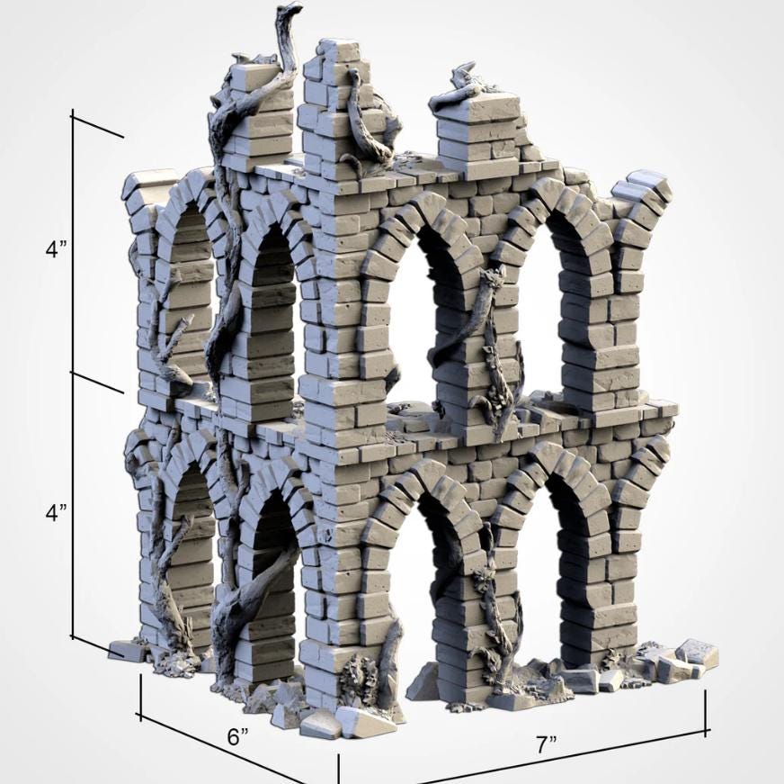 ABANDONED CITY RUINS Modular Wargaming Overgrown Ruins Terrain by Txarli Factory for Tabletop Wargames