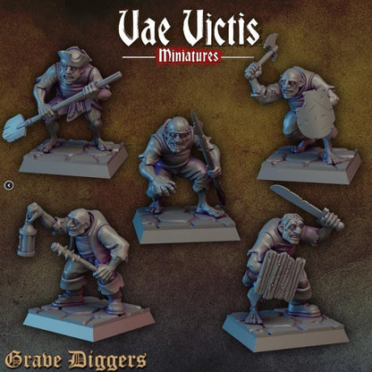 Gravediggers and Ghouls Warband, Gladiators, Headless Noblewoman,Fantasy Miniatures by Vae Victis, perfect for Fantasy Wargames and RPGs