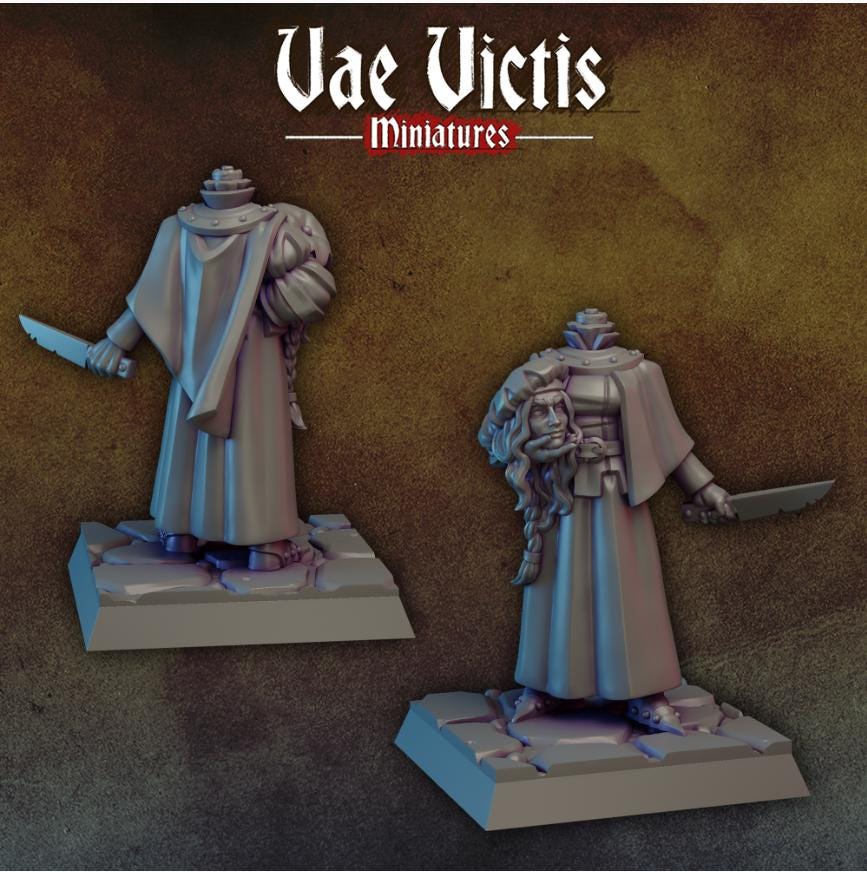 Gravediggers and Ghouls Warband, Gladiators, Headless Noblewoman,Fantasy Miniatures by Vae Victis, perfect for Fantasy Wargames and RPGs