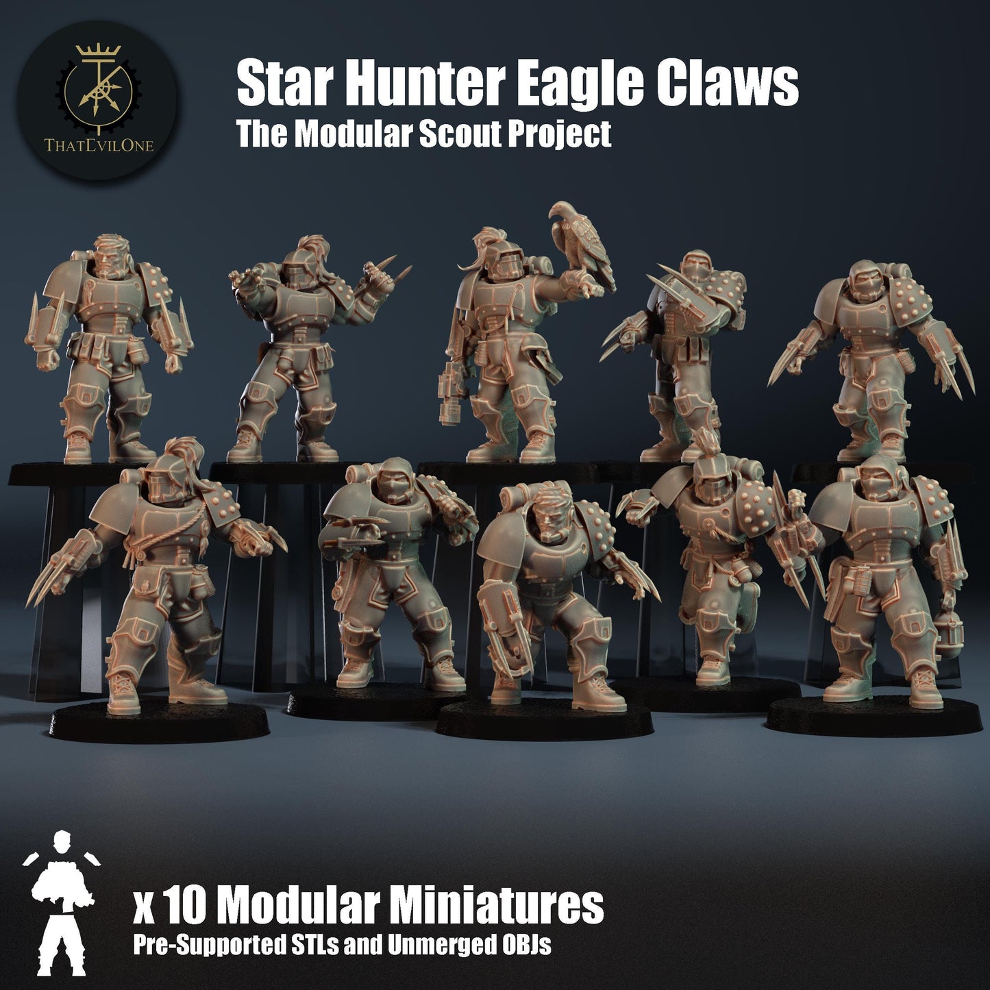 Scout Eagle Claws, Modular Sci-Fi warriors by ThatEvilOne, Sci-Fi Wargames Proxy