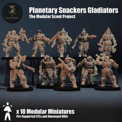 Planetary Snackers Gladiators, Modular Sci-Fi warriors by ThatEvilOne