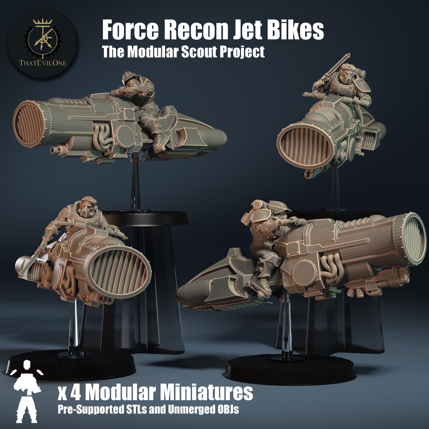 Scout Jetbikes, Modular Sci-Fi Vehicles by ThatEvilOne, Sci-Fi Wargames Proxy