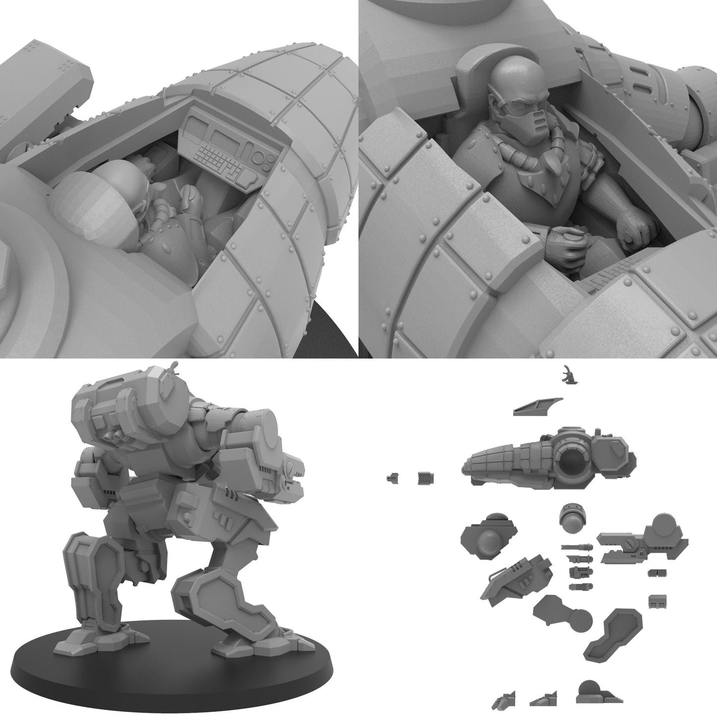 Brachyura War Walker, Modular Sci-Fi Vehicle by ThatEvilOne, Sci-Fi Wargames Proxy, Imperial heretic Auxillia Heavy Sentinel