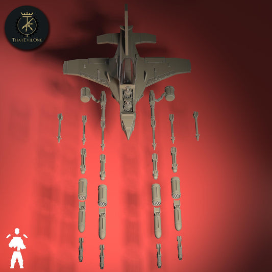 Gyr-Falcon Snub Fighter, Modular Sci-Fi Vehicle by ThatEvilOne, Sci-Fi Wargames Proxy, Imperial heretic Auxillia Navy Fighters