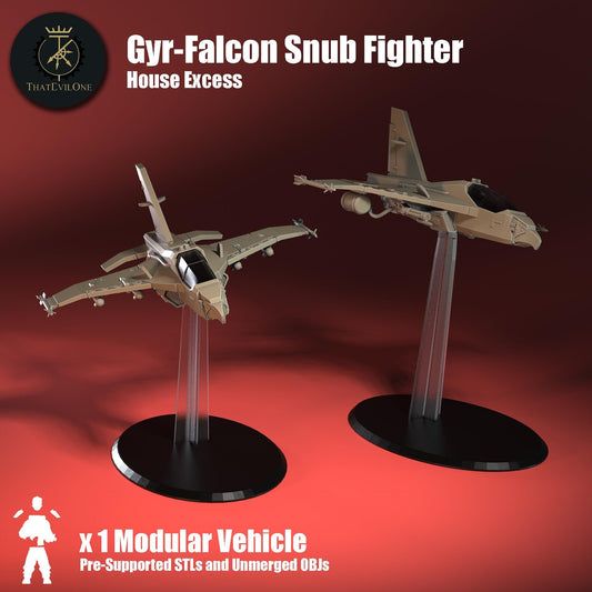 Gyr-Falcon Snub Fighter, Modular Sci-Fi Vehicle by ThatEvilOne, Sci-Fi Wargames Proxy, Imperial heretic Auxillia Navy Fighters