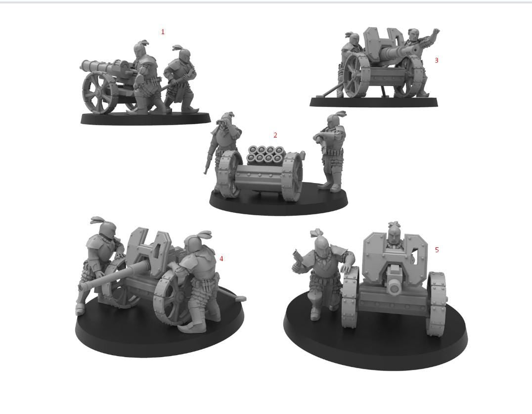 House Excess Heavy Weapon Carriages, Monopose Sci-Fi warriors by ThatEvilOne, Sci-Fi Wargames Proxy, Imperial heretic Auxilia Army