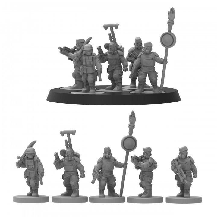 Smol Heckghost Line Command, 8mm Scale Monopose Sci-Fi warriors by ThatEvilOne, Miniature Sci-Fi Wargames Proxy