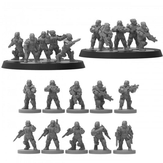 Smol Heckghost Advanced Shocktoops, 8mm Scale Monopose Sci-Fi warriors by ThatEvilOne, Miniature Sci-Fi Wargames Proxy