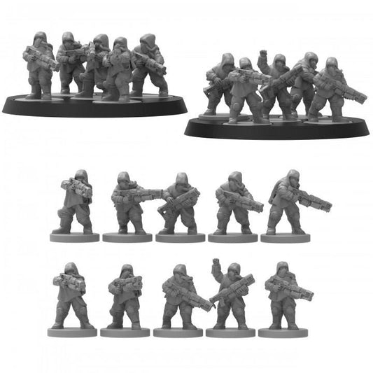 Smol Heckghost Conscript Miners, 8mm Scale Monopose Sci-Fi warriors by ThatEvilOne, Miniature Sci-Fi Wargames Proxy