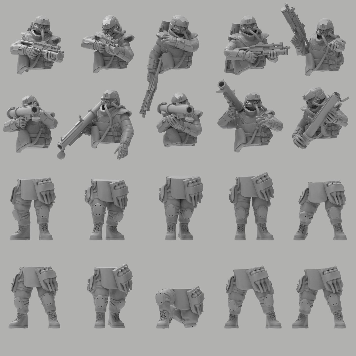 Heck Ghost Support Infantry w/ Rockets, Semi-modular Sci-Fi warriors by ThatEvilOne, Sci-Fi Wargames Guard Proxy, Imperial Auxilia Army