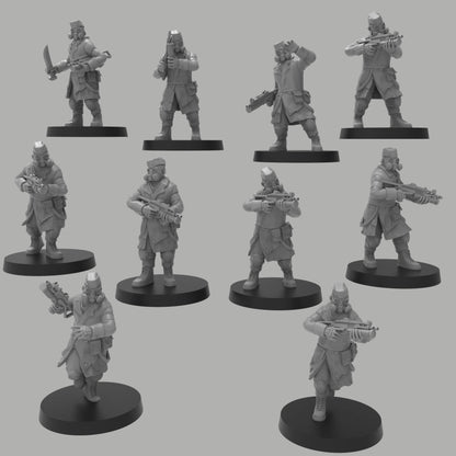 Heck Ghosts Assault Infantry w/ Flamers, Semi-modular Sci-Fi warriors by ThatEvilOne, Sci-fi Wargames Guard Proxy