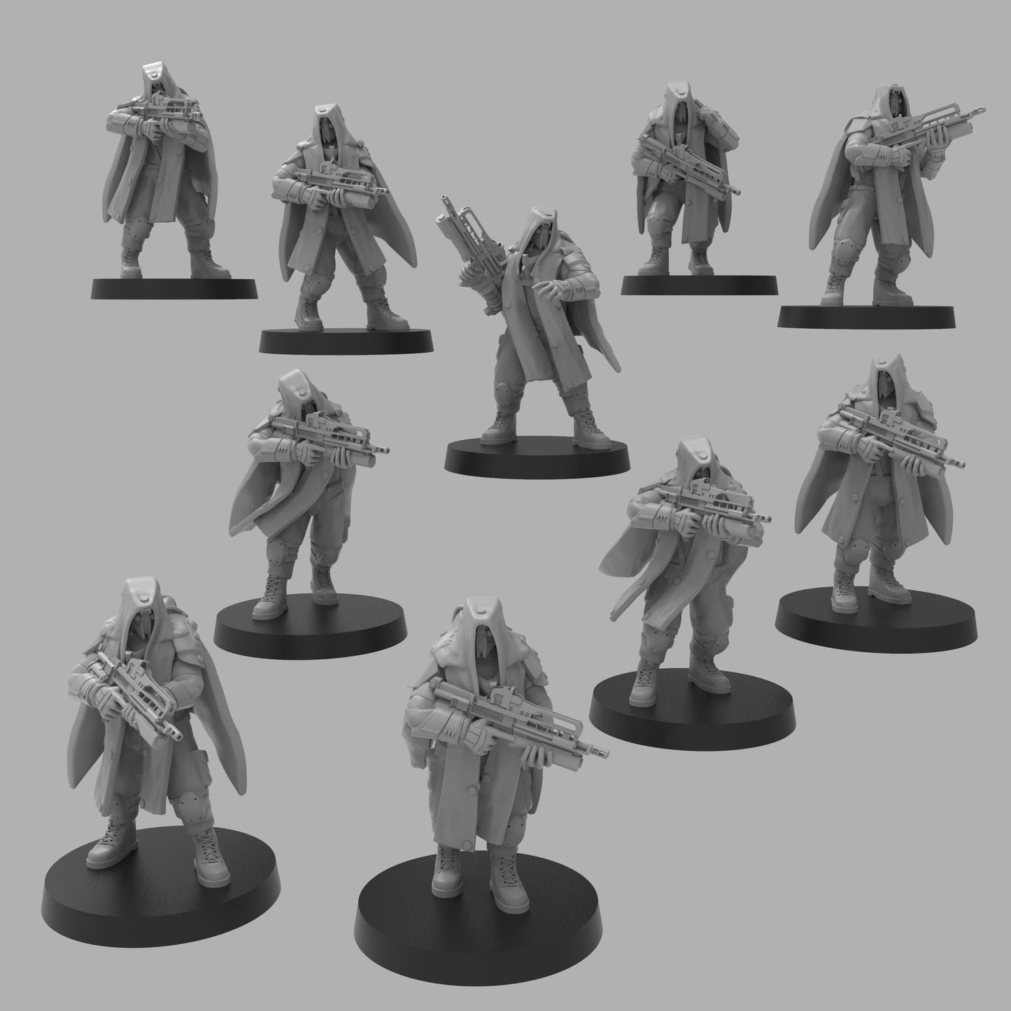 Recon Infantry w/ Rifles, Semi-modular Sci-Fi warriors by ThatEvilOne, Sci-Fi Wargames Guard Proxy, Imperial Auxilia Army