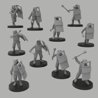 Heck Ghosts Security Officer w/ Mauls, Semi-modular Sci-Fi warriors by ThatEvilOne, Sci-Fi Wargames Guard Proxy, Imperial Auxilia Army