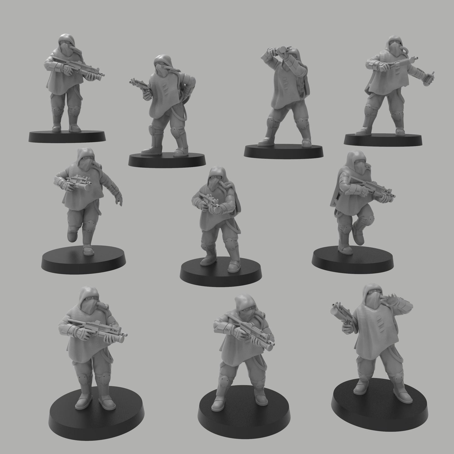 Heck Ghosts Conscripted Miners w/ SMGs, Semi-modular Sci-Fi warriors by ThatEvilOne, Sci-Fi Wargames Guard, Imperial Auxilia Army