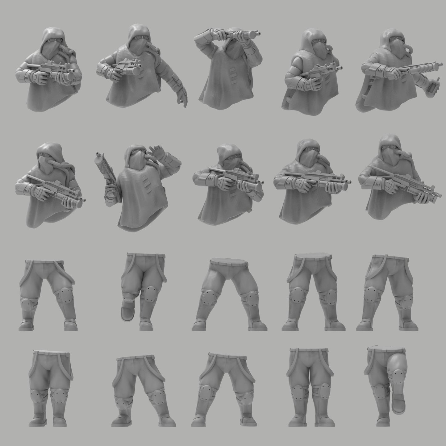 Heck Ghosts Conscripted Miners w/ SMGs, Semi-modular Sci-Fi warriors by ThatEvilOne, Sci-Fi Wargames Guard, Imperial Auxilia Army