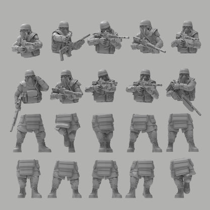 Heck Ghosts Grenadiers w/ Grenade Launchers, Semi-modular Sci-Fi warriors by ThatEvilOne, Sci-Fi Wargames Guard Proxy, Imperial Auxilia Army