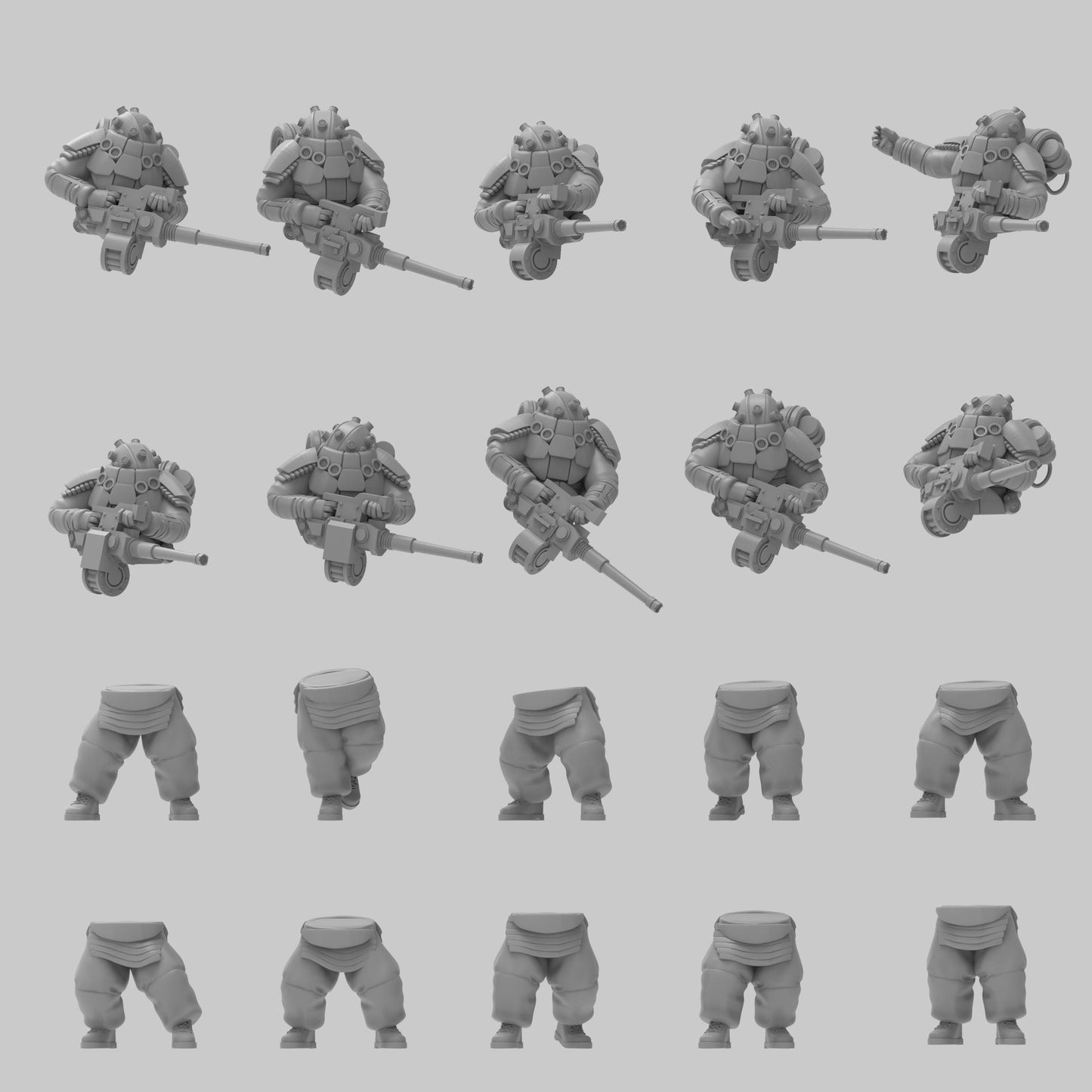 O.G.R.E Combat Suits w/ Autocannons, Semi-modular Sci-Fi warriors by ThatEvilOne, Sci-Fi Wargames Guard Proxy, Imperial Auxilia Army