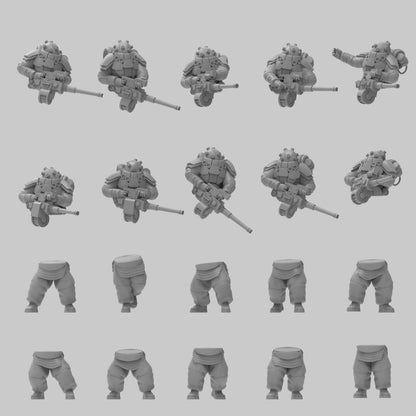 O.G.R.E Combat Suits w/ Autocannons, Semi-modular Sci-Fi warriors by ThatEvilOne, Sci-Fi Wargames Guard Proxy, Imperial Auxilia Army