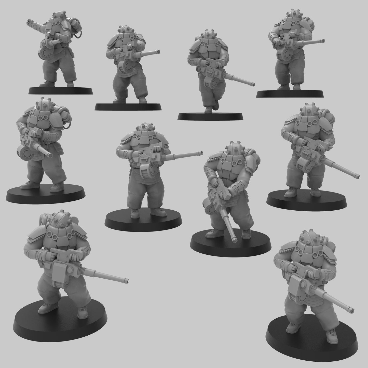 O.G.R.E Combat Suits w/ Autocannons, Semi-modular Sci-Fi warriors by ThatEvilOne, Sci-Fi Wargames Guard Proxy, Imperial Auxilia Army