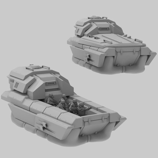 Heck Ghost Hover Lander, Modular Sci-Fi Vehicle by ThatEvilOne, Sci-Fi Wargames Proxy, Imperial steel legion Auxillia Transport Light Tank