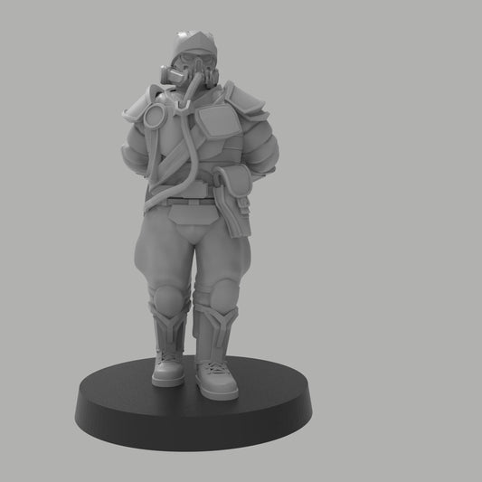 The Heck Ghosts Colonel , Semi-modular Sci-Fi Commander Model by ThatEvilOne, Sci-Fi Wargames Guard Proxy