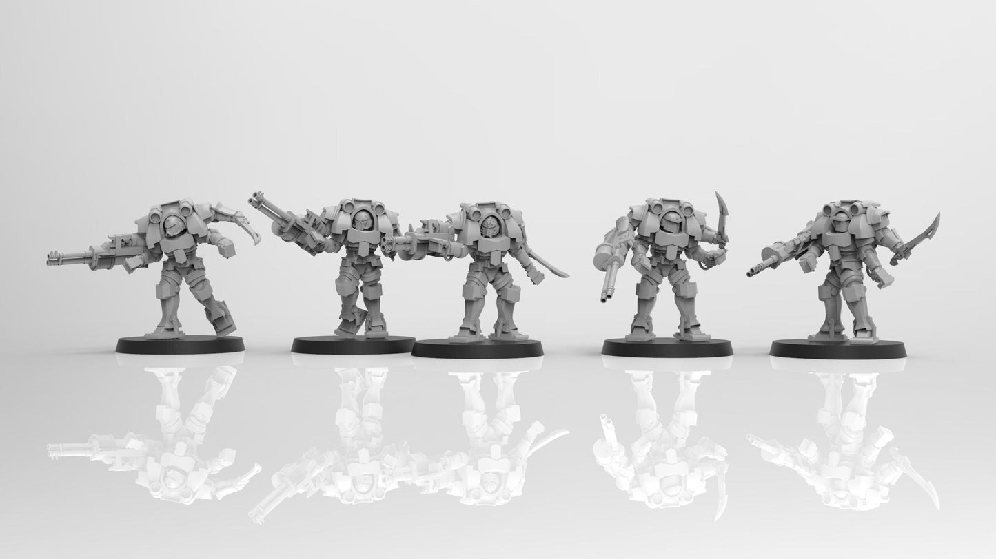 Perfect Sons Oblit-Reavers, Monopose Sci-Fi warriors by ThatEvilOne, Sci-Fi Wargames Proxy