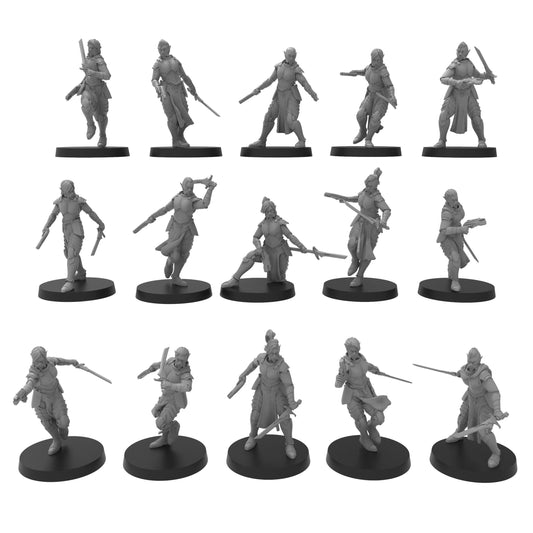 Elven Sirens, monopose Sci-Fi warriors by ThatEvilOne, Grimdark Space elf proxy