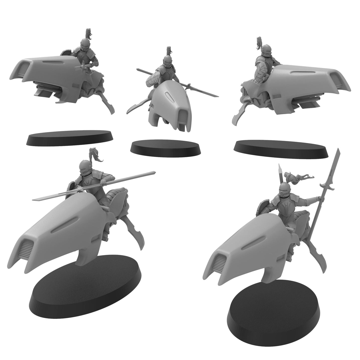 Elven Jetbike Squads, multipart Sci-Fi warriors by ThatEvilOne, Grimdark Space elf proxy