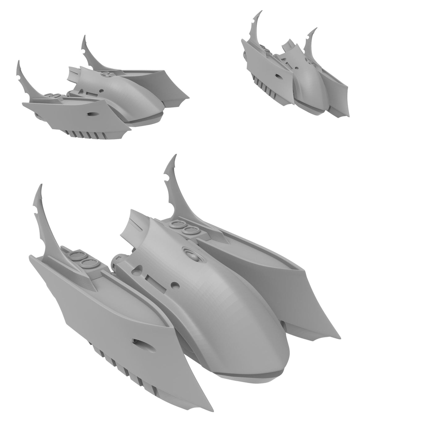 Elven Spaceship Flyers, multipart Sci-Fi warriors by ThatEvilOne, Grimdark Space elf proxy