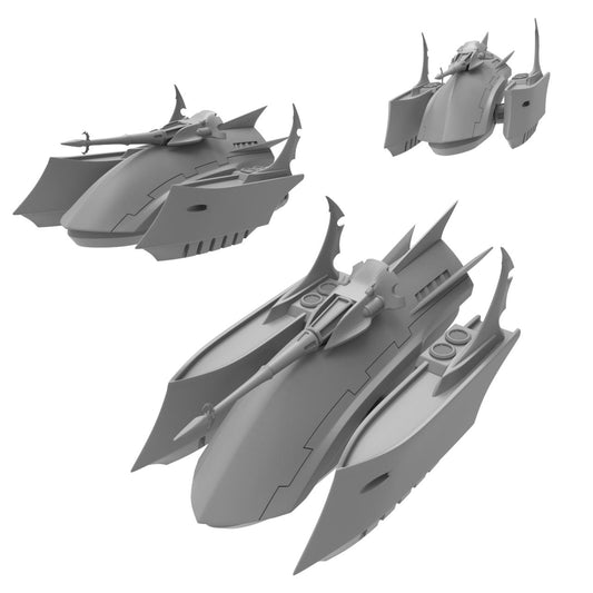 Elven Spaceship Flyers, multipart Sci-Fi warriors by ThatEvilOne, Grimdark Space elf proxy