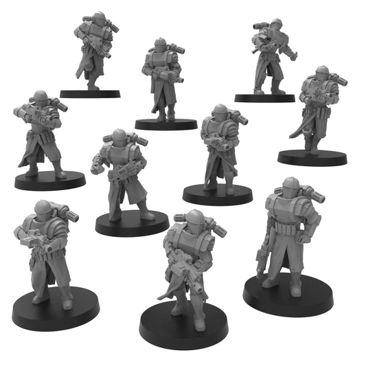 Vestal Battle Squad, Vestal Priestesses, monopose Sci-Fi warriors by ThatEvilOne, Sci-Fi Wargames Sisters Proxy, Grimdark Compatible