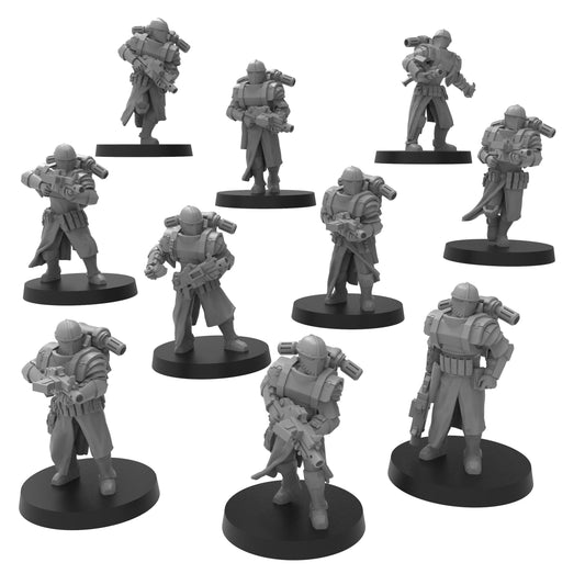 Vestal Battle Squad, Vestal Priestesses, monopose Sci-Fi warriors by ThatEvilOne, Sci-Fi Wargames Sisters Proxy, Grimdark Compatible