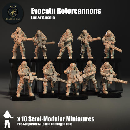 Evocatii Rotorcannons, Semi-Modular Sci-Fi warriors by ThatEvilOne, Sci-Fi Wargames Proxy, Imperial Auxillia Army