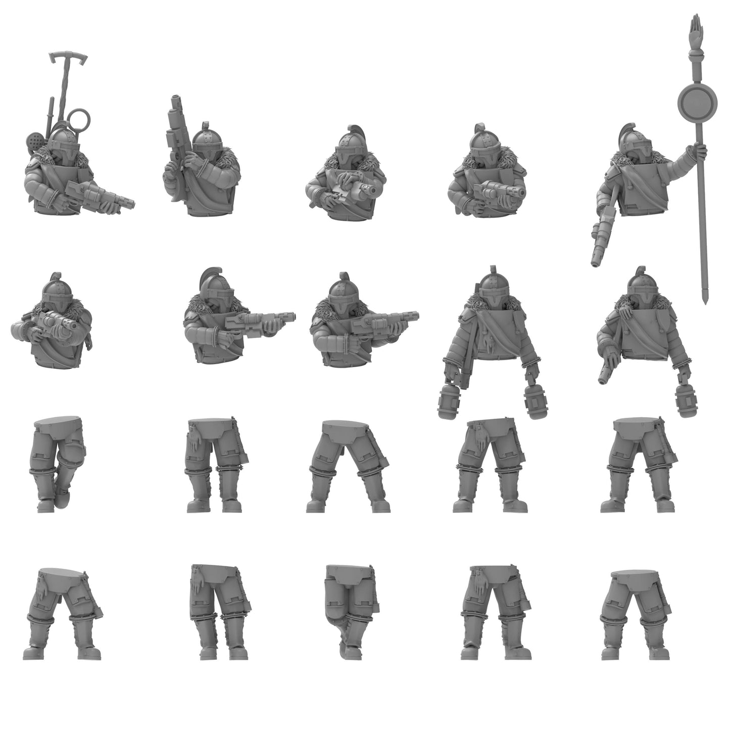 Lunar Auxilia Ferrus Rifles, Semi-Modular Sci-Fi warriors by ThatEvilOne, Sci-Fi Wargames Proxy, Imperial Auxillia Army