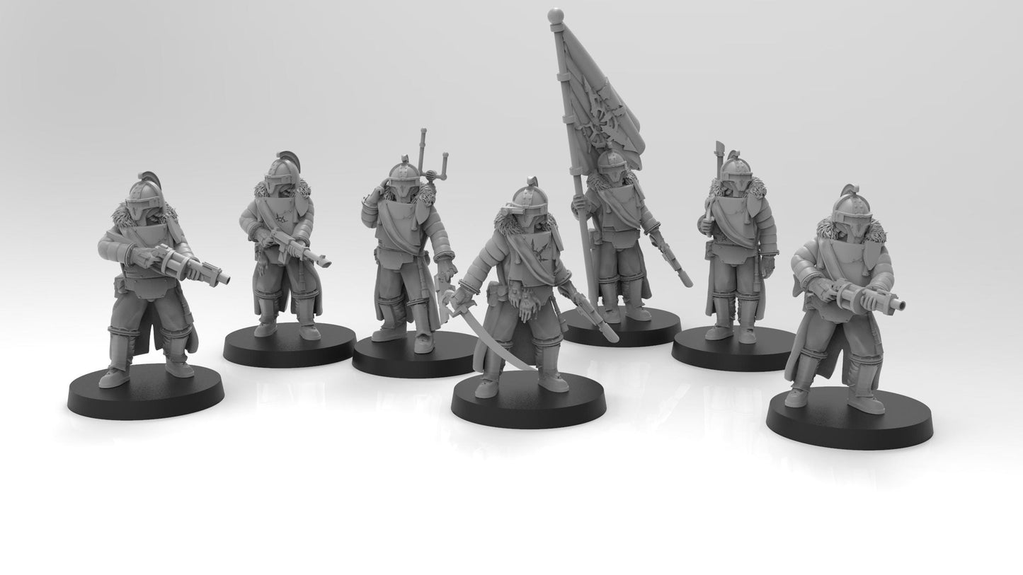 Lunar Auxilia Command Section, Semi-Modular Sci-Fi warriors by ThatEvilOne, Sci-fi Wargames Proxy, Imperial Auxillia Army