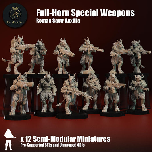 Roman Saytr Full-Horn Special Weapon, Monopose Sci-Fi warriors by ThatEvilOne, Sci-fi Wargames Proxy, Beastmen Roman-inspired chaos army