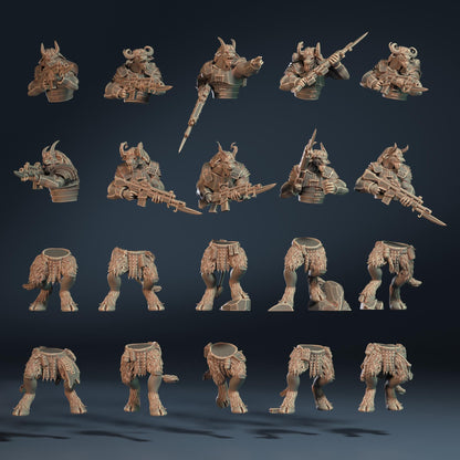 Roman Modular Saytr "Full-Horn" Infantry, Semi-Modular Sci-Fi warriors by ThatEvilOne, Sci-fi Wargames, Beastmen Roman-inspired chaos army