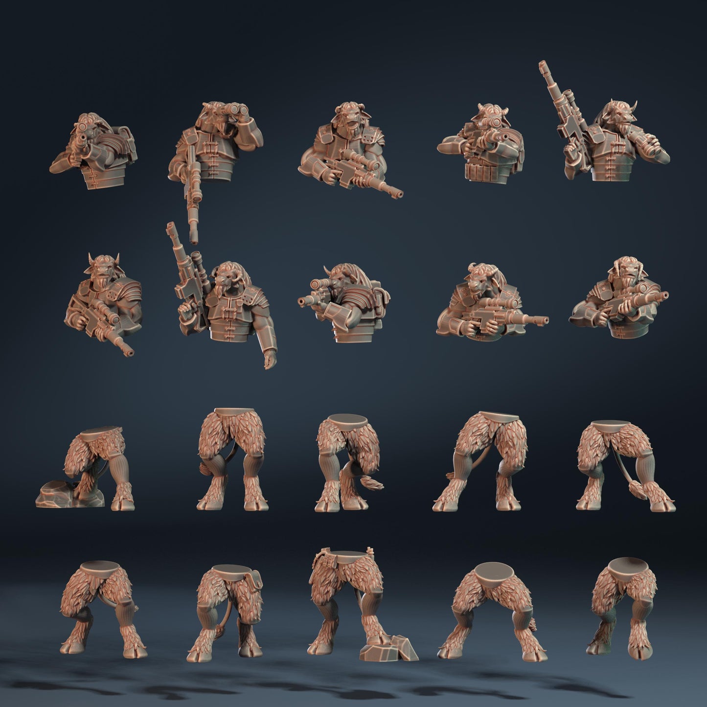 Roman Modular Saytr "Half-Horn" Auxilia, Monopose Sci-Fi warriors by ThatEvilOne, Sci-fi Wargames Roman-inspired Beastly chaos army